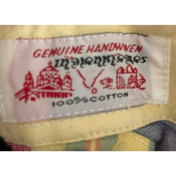 ENGLISH SPORT SHOP CASUAL MENS Handwoven PATCH BUTTON DOWN SHORT SLEEVE Size L - Picture 4 of 8